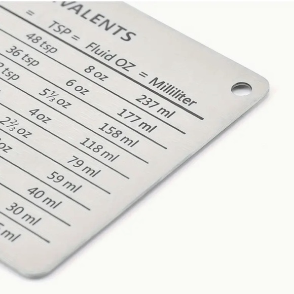 Stainless Steel Fridge Magnet, Common Unit Conversion Comparison Table - Picture 3 of 13